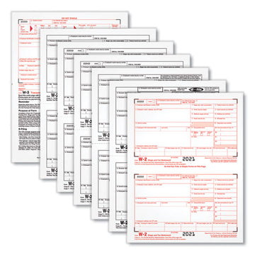 TOPS™ W-2 Tax Forms, Six-part Carbonless, 5.5 X 8.5, 2-page, (50) W-2s And (1) W-3 freeshipping - TVN Wholesale